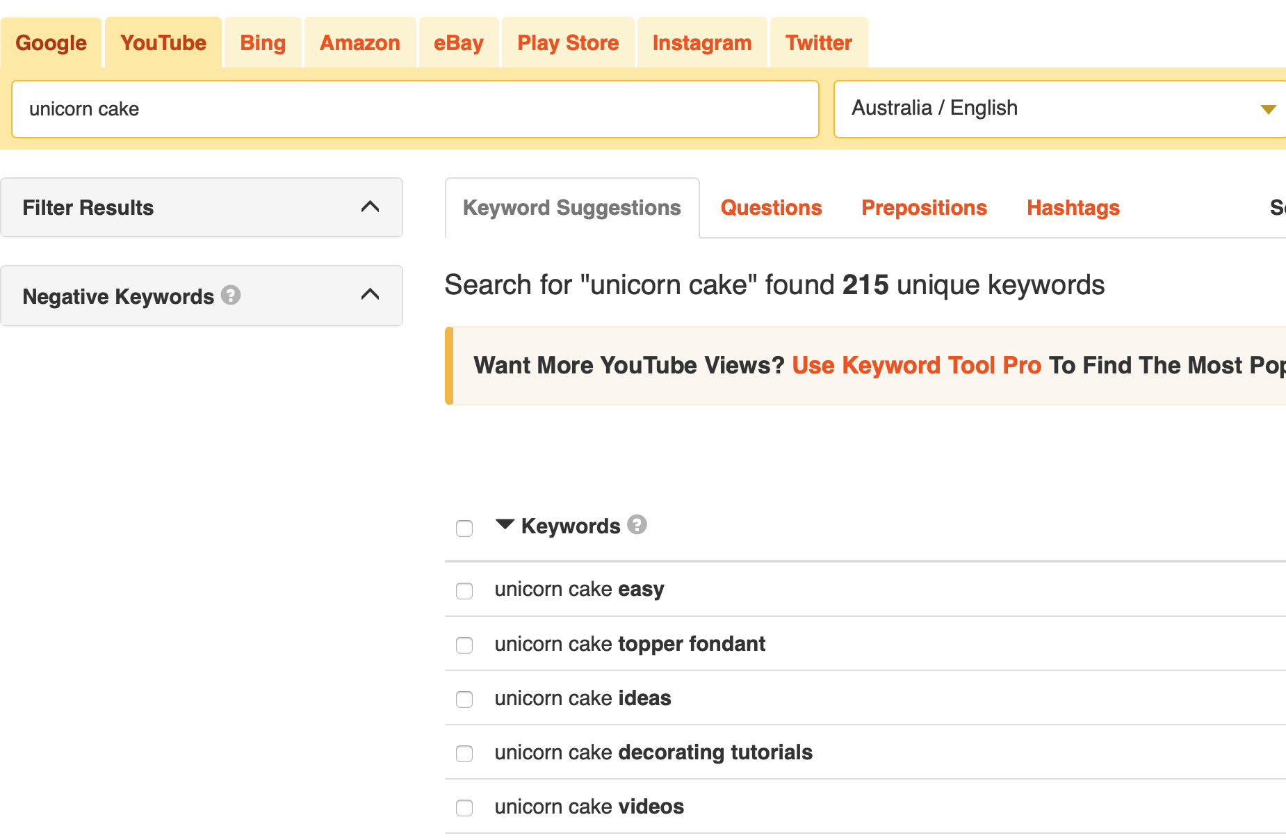 YouTube keyword research 