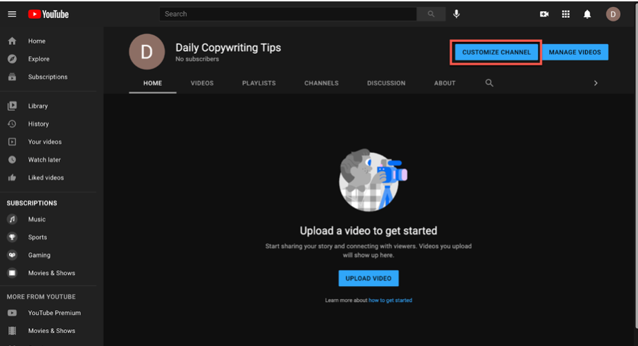 YouTube account creation for business