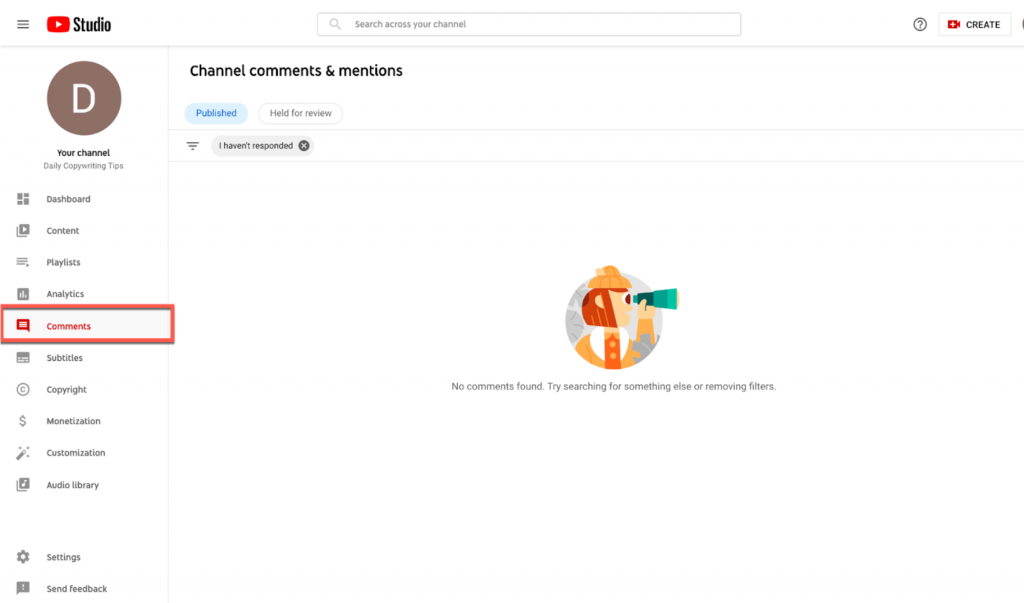 YouTube account creation