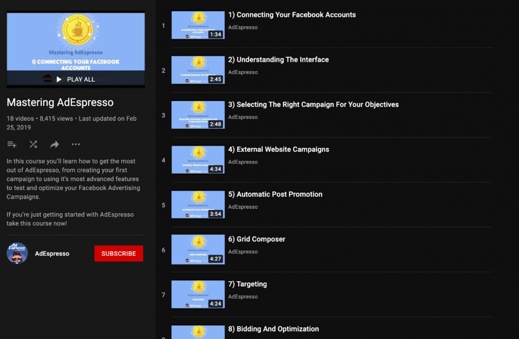 YouTube account for SaaS business
