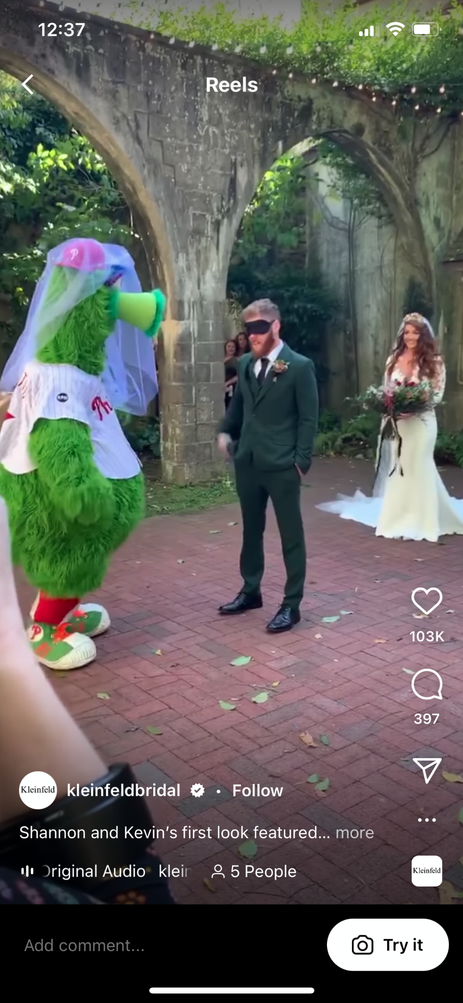 instagram reels kleinfeld bridal