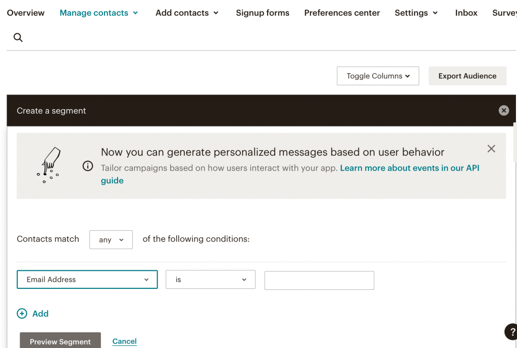 market segmentation for b2b email in MailChimp