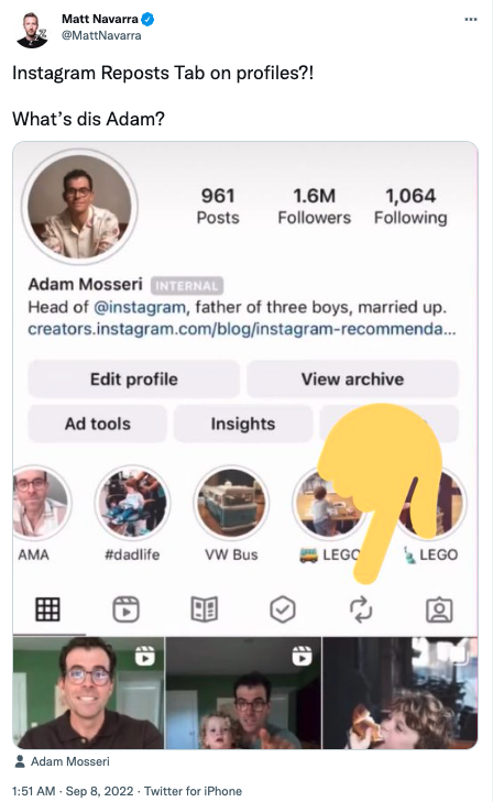 The next confirmed upgrade that will happen on Insta is a new repost feature that will allow users to share content they like to their follower's feeds. 