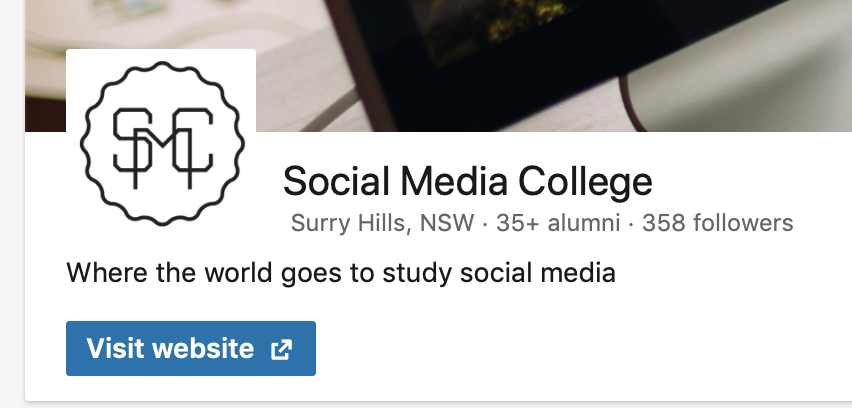 LinkedIn Social Media College tagline sample