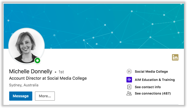 Example of professional LinkedIn photo Michelle Donnely