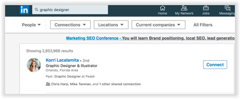 Graphic Designer Linkedin Keyword use