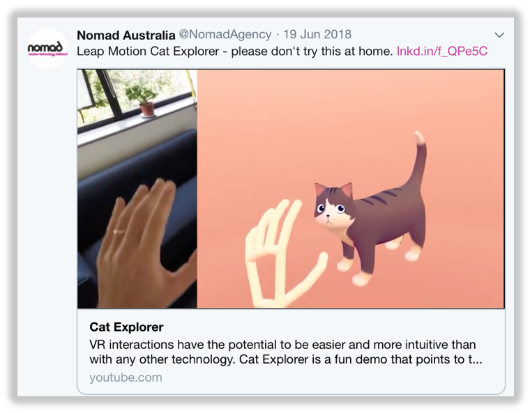 Nomad Australia Leap Motion Cat Explorer