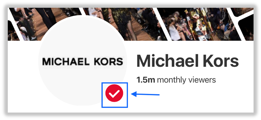 Michael Kors Pinterest with verification mark. 