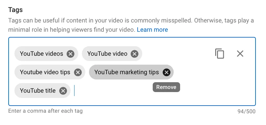 tags for YouTube videos 