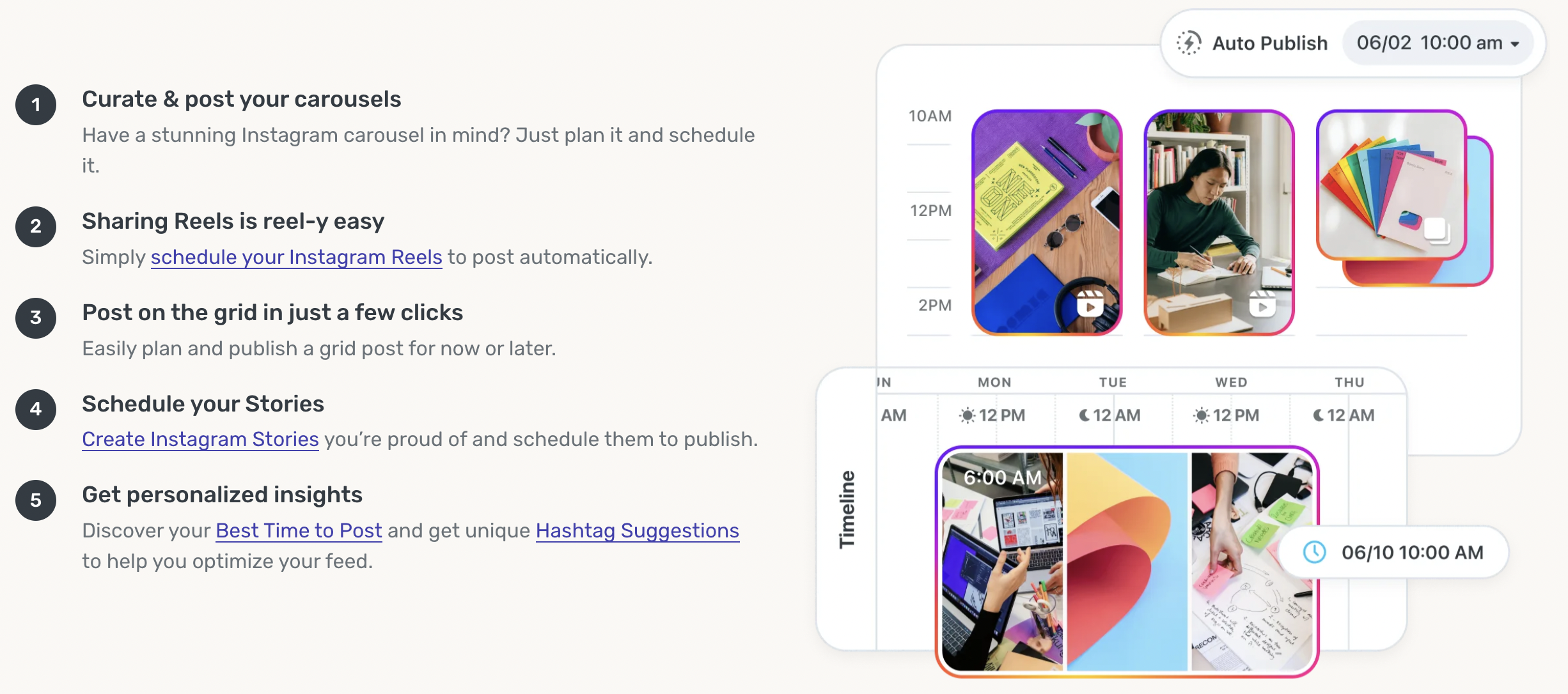 Schedule your stories with Later