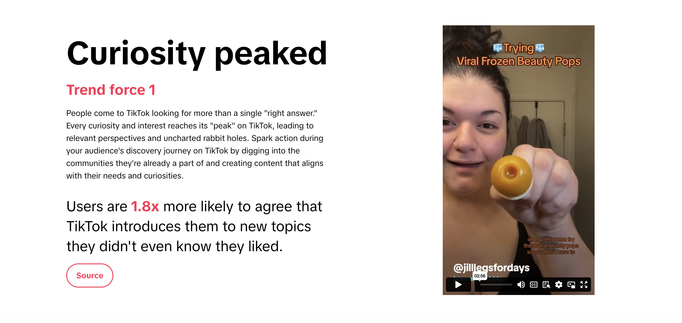 TikTok Curiosity peaked trend