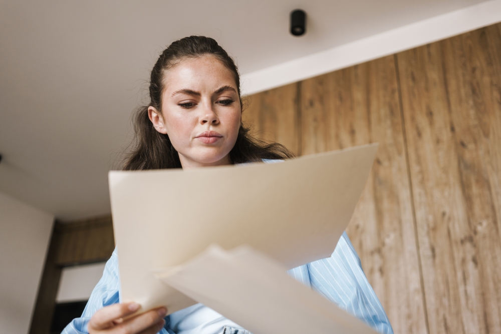 person reading carefully