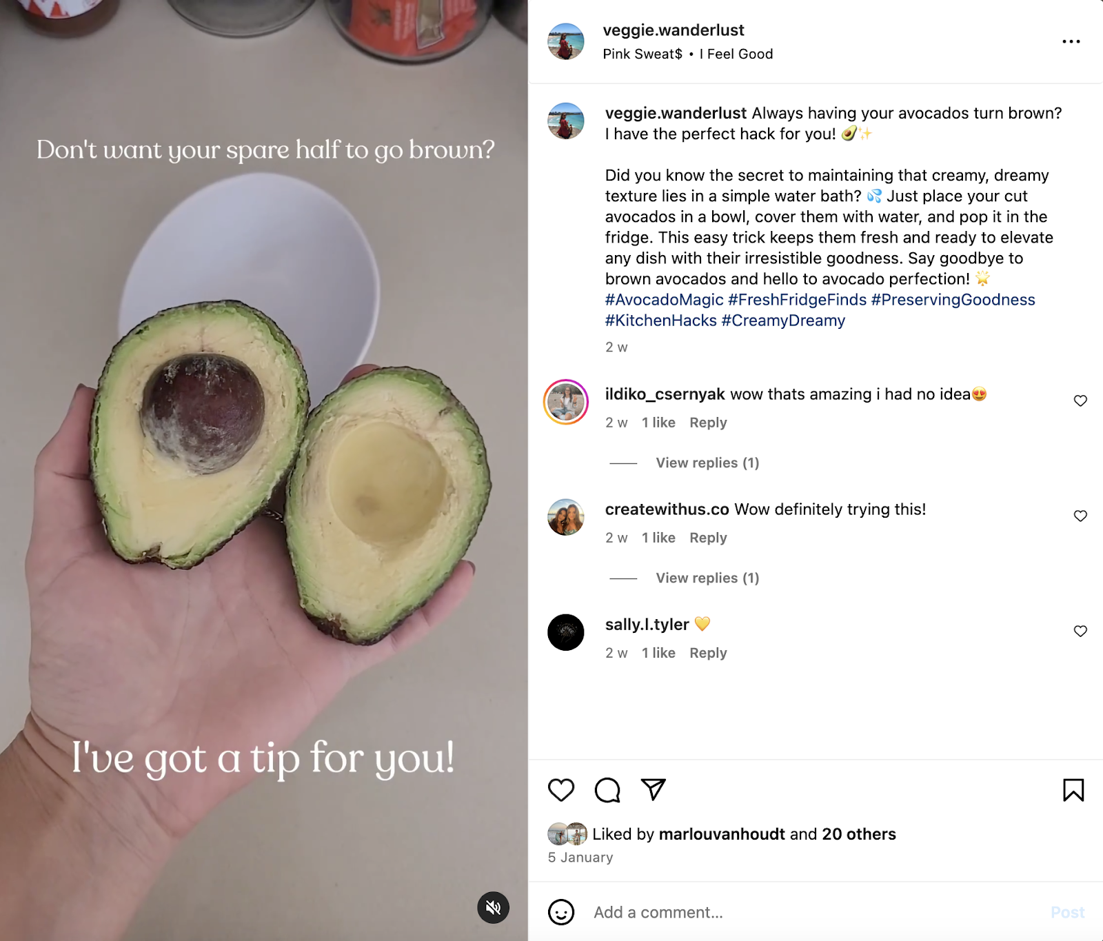 Instagram post example of health tip