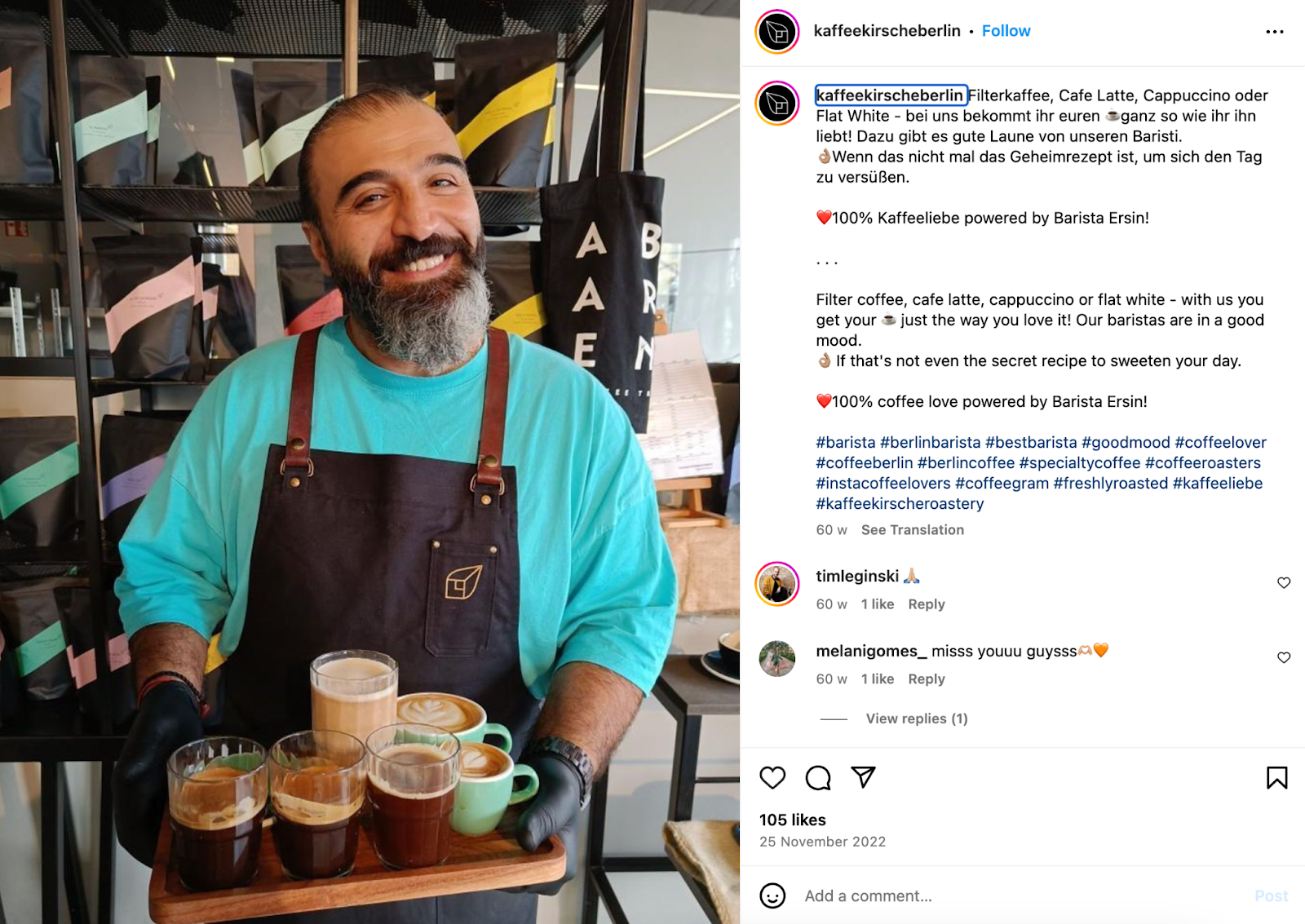 Instagram post barista