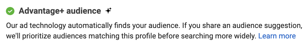 Meta Advantage plus audience