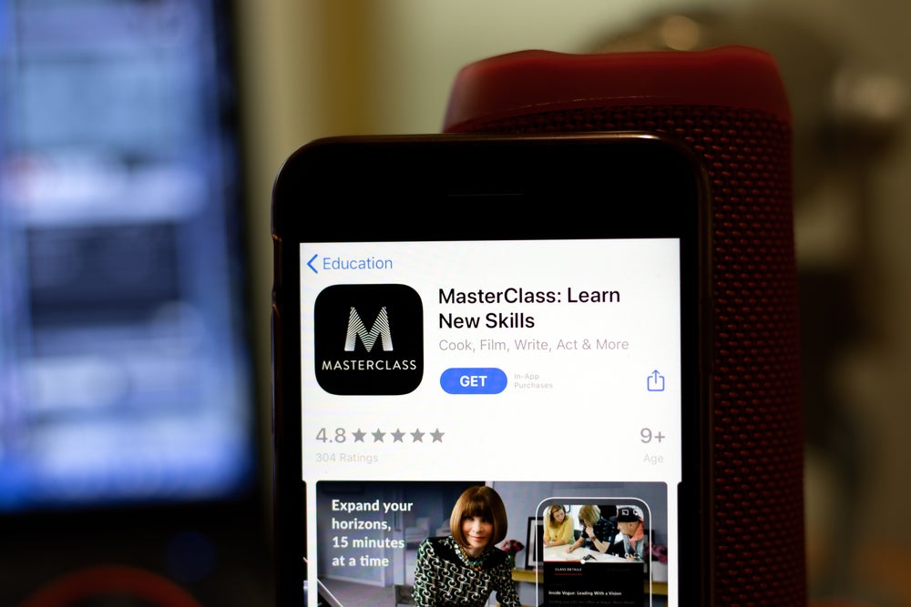 MasterClass app in the app store.