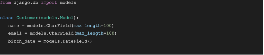 Customer Model in customer.py