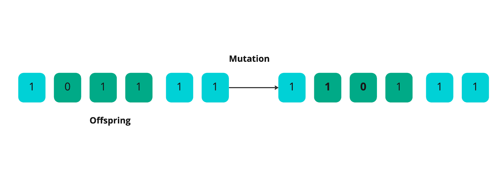 Graph showing genes created by mutation.