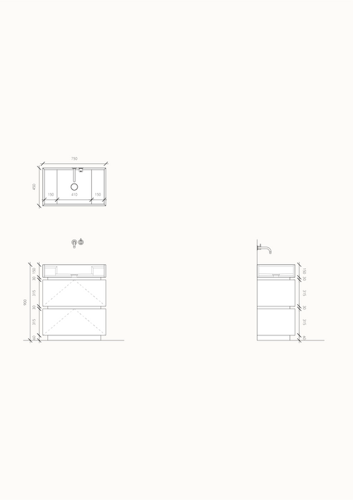 Alexis bathroom vanity in natural stone Il Granito