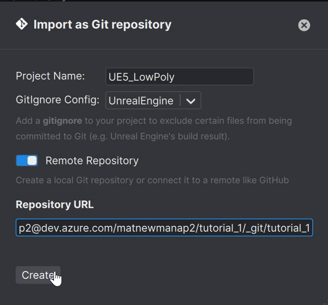 Configure the Git repository settings in Anchorpoint