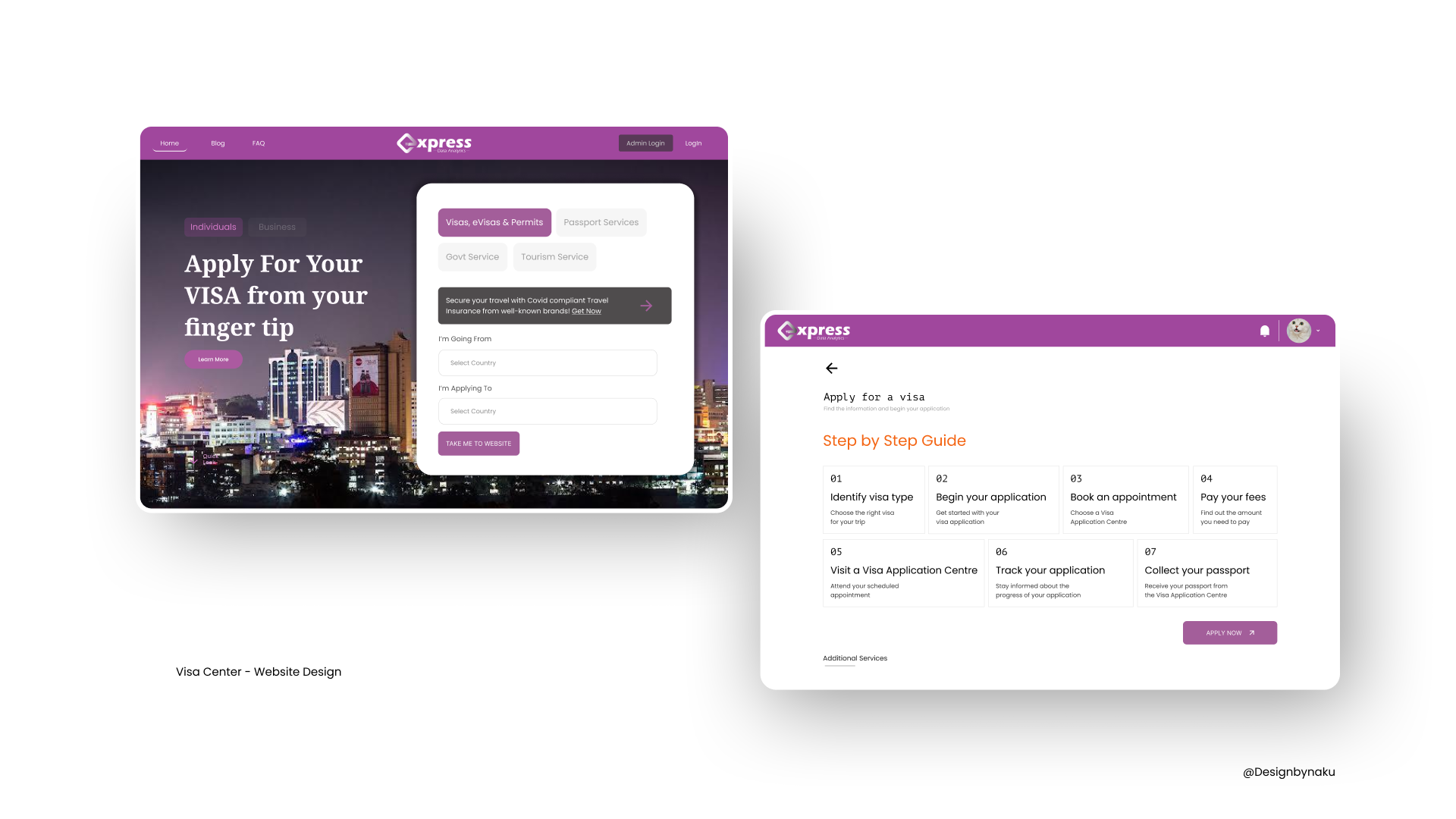 Website for visa center