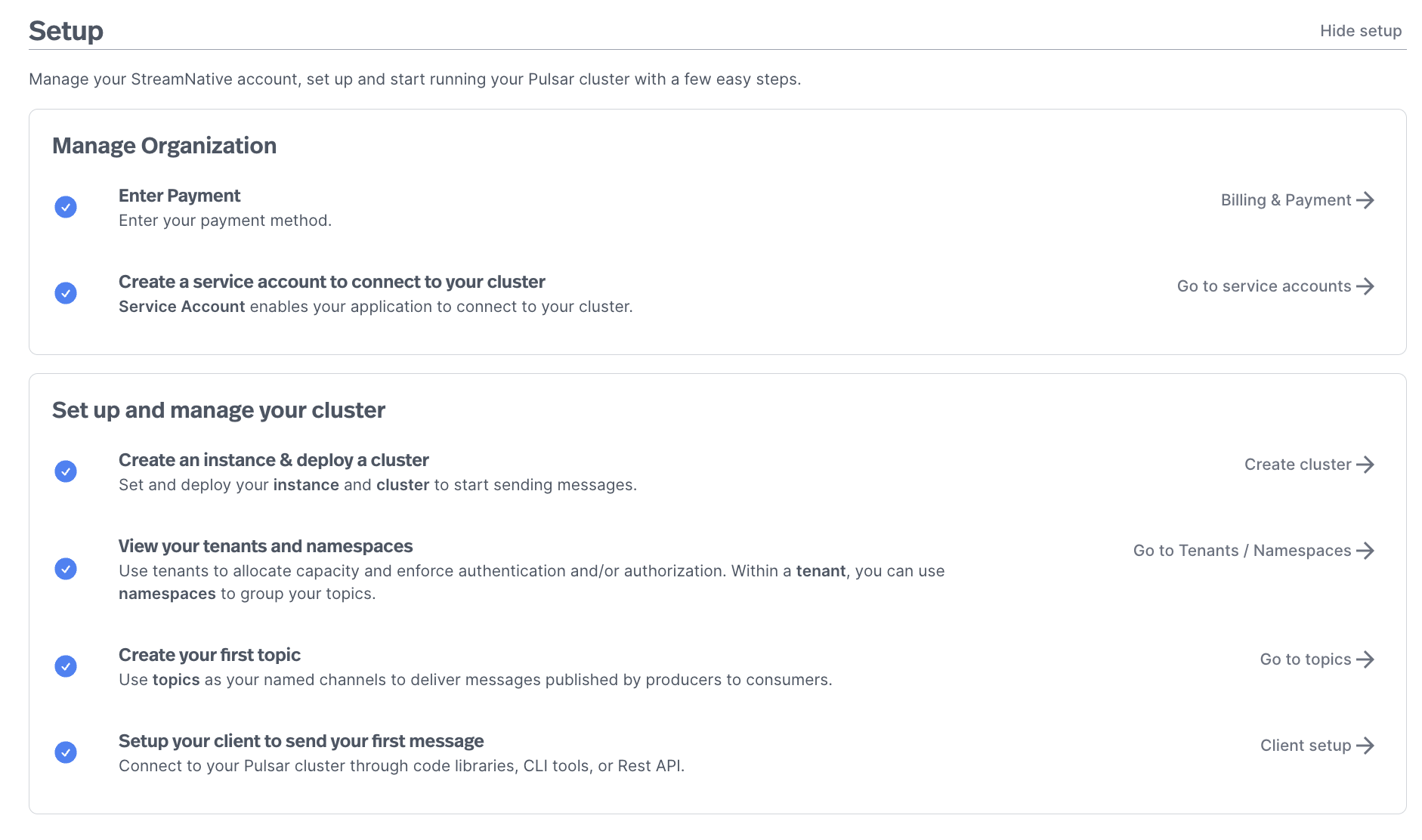 Onboarding Guide for StreamNative Cloud - Pulsar Cluster setup