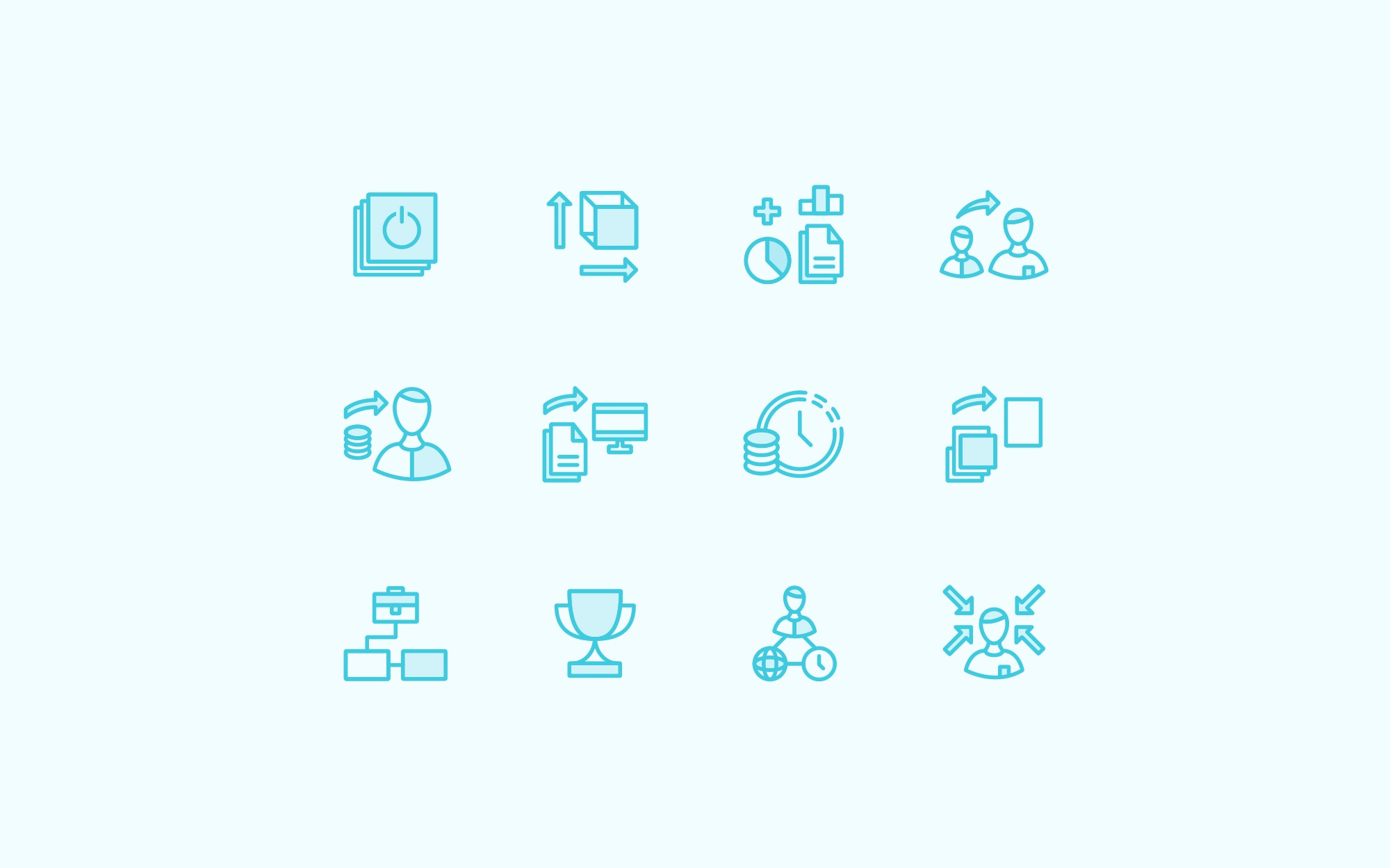 Two colour icons for a wealth management project