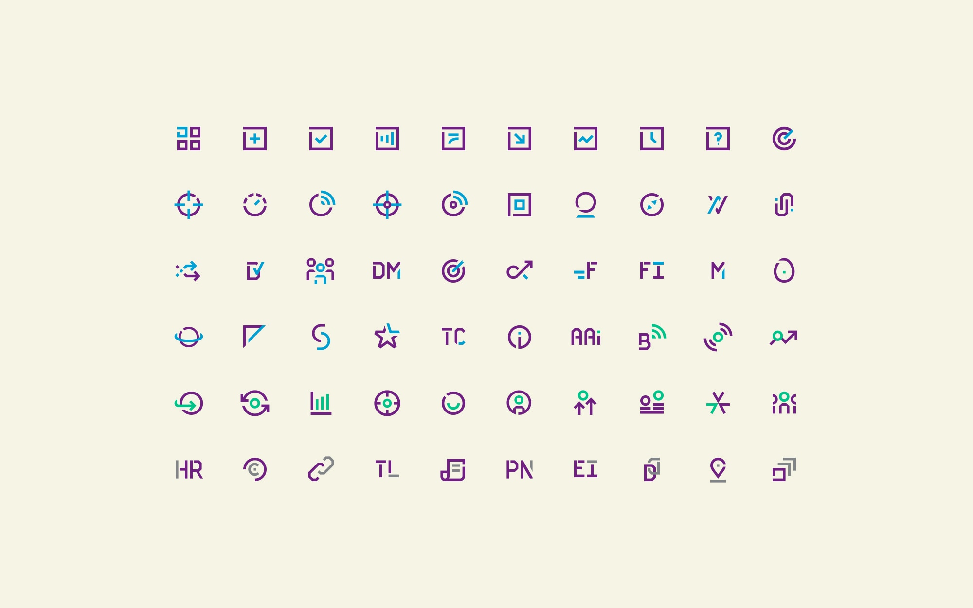 Suite of icons for an insurance company