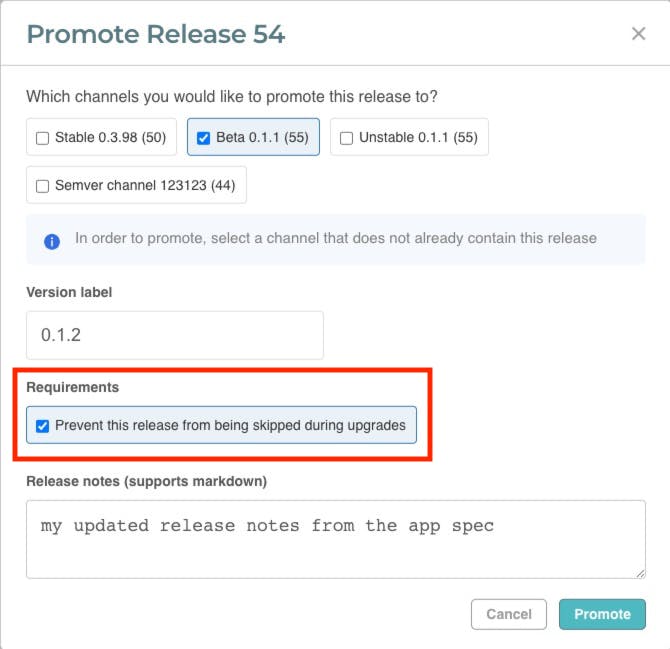 Promote release