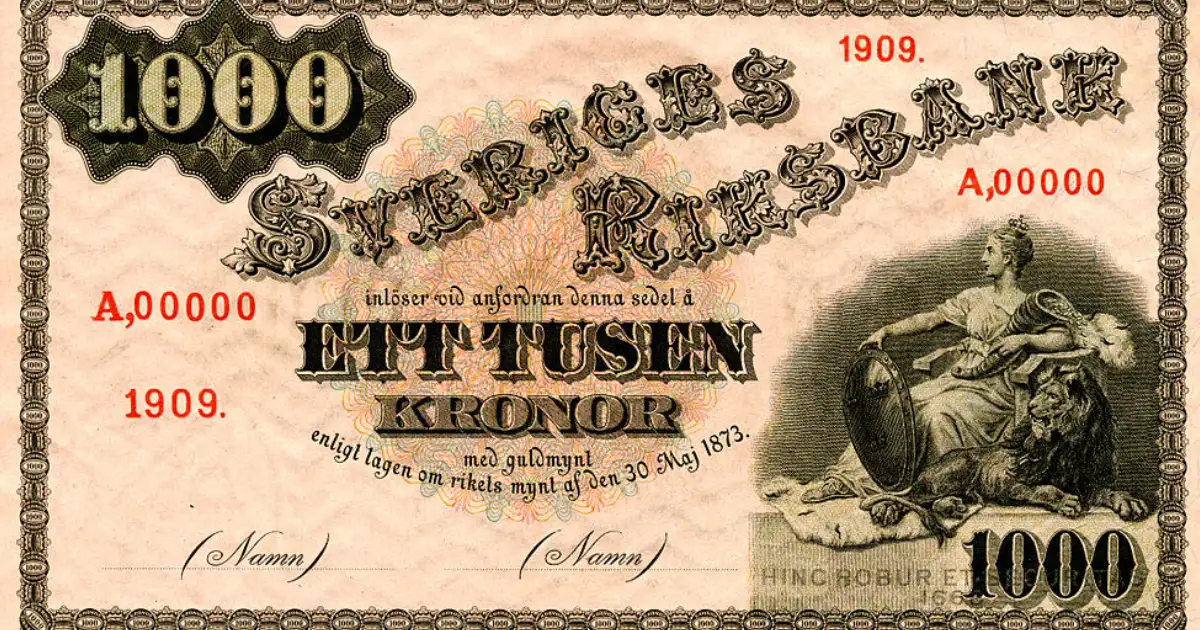 Old Swedish paper money