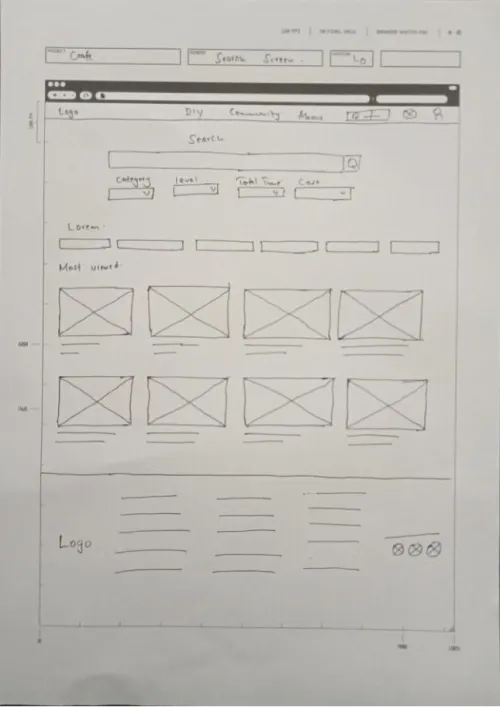 low fidelity wireframe