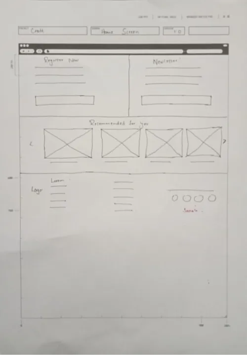 low fidelity wireframe