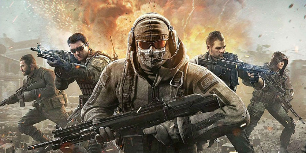 Call of Duty fighters with explosion in the background one of Serenity esports canada games