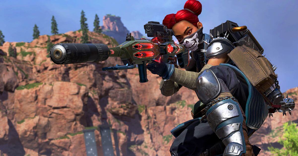 Apex legends fighter with sniper rifle and mountain in the background one of Serenity esports canada games