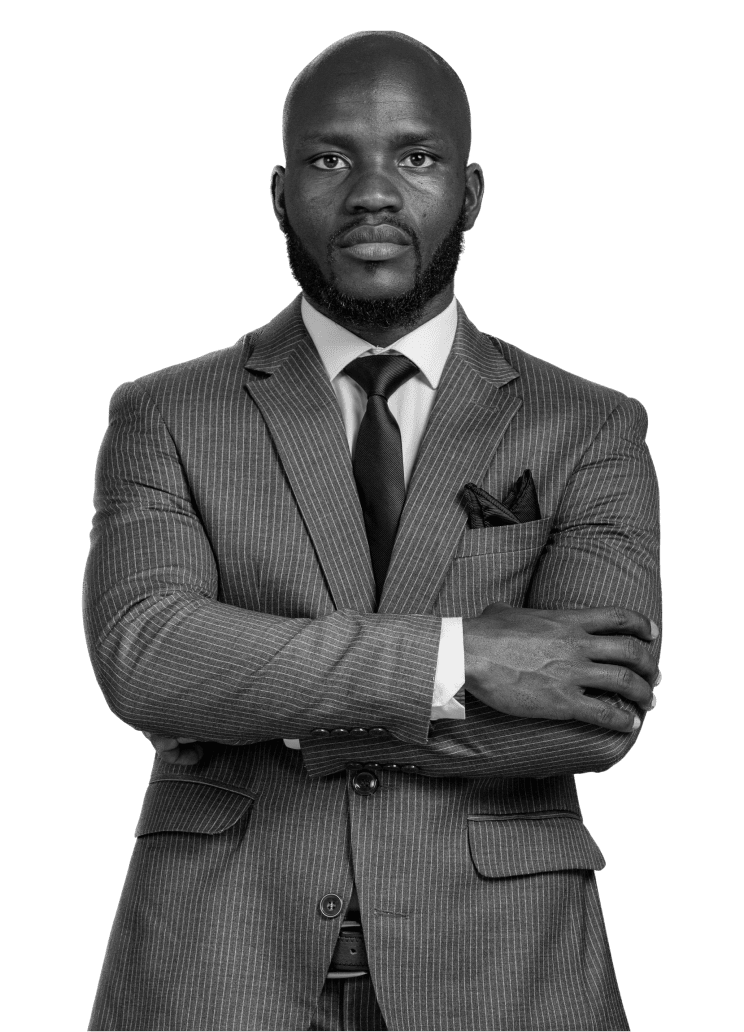 man standing folding hands
