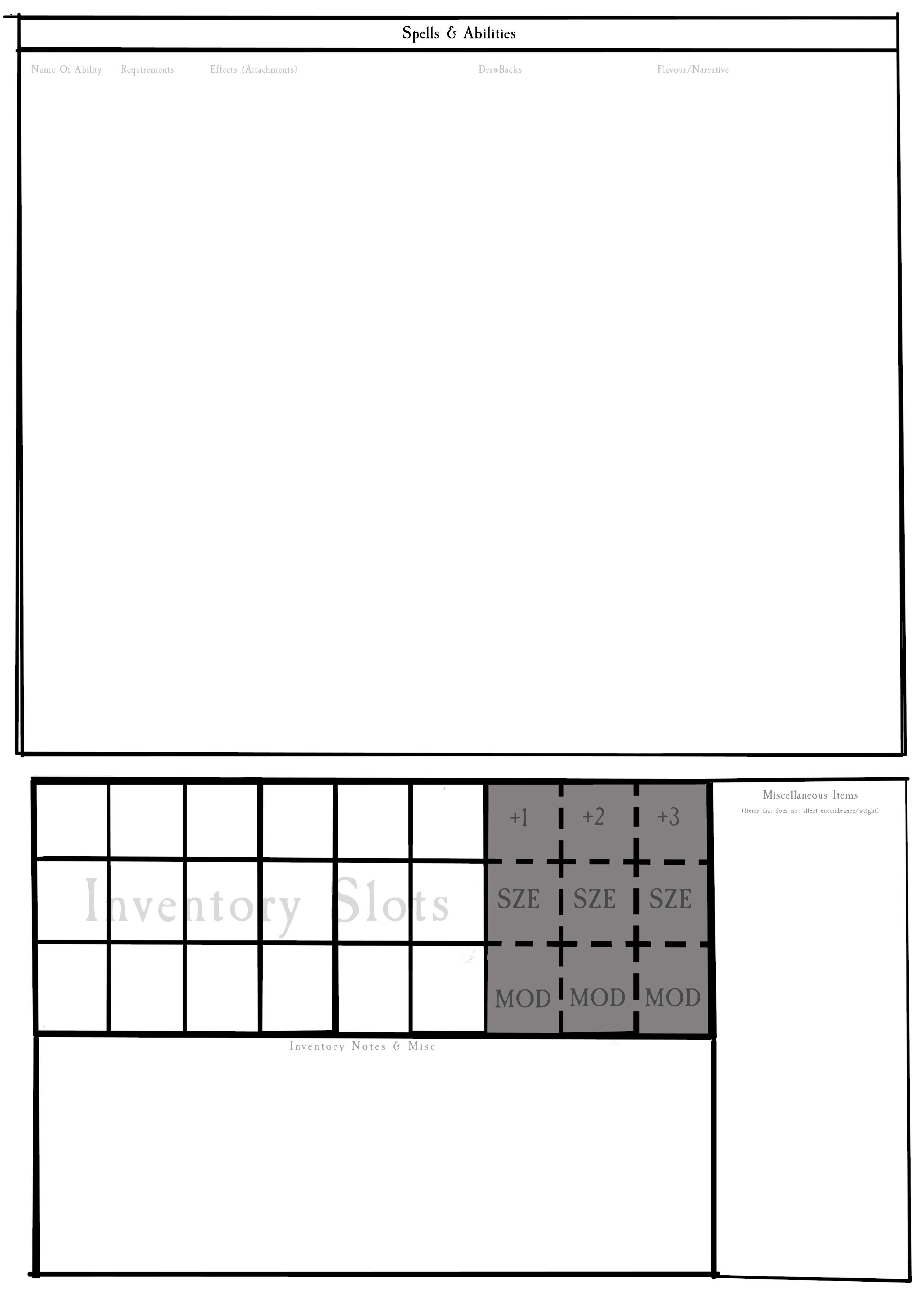 Game Inventory Paper Physical Inventory System : r/RPGdesign