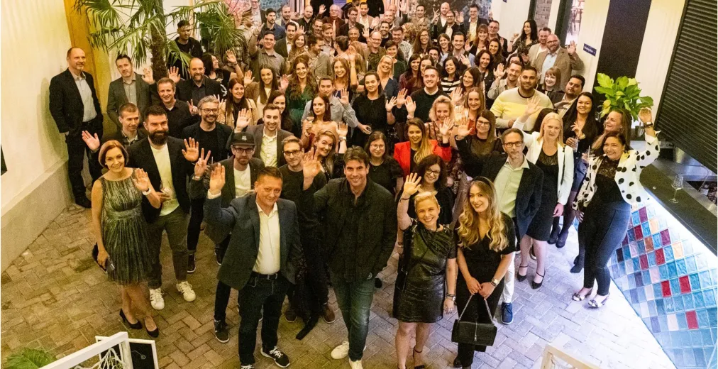A group photo with cherrisk employees