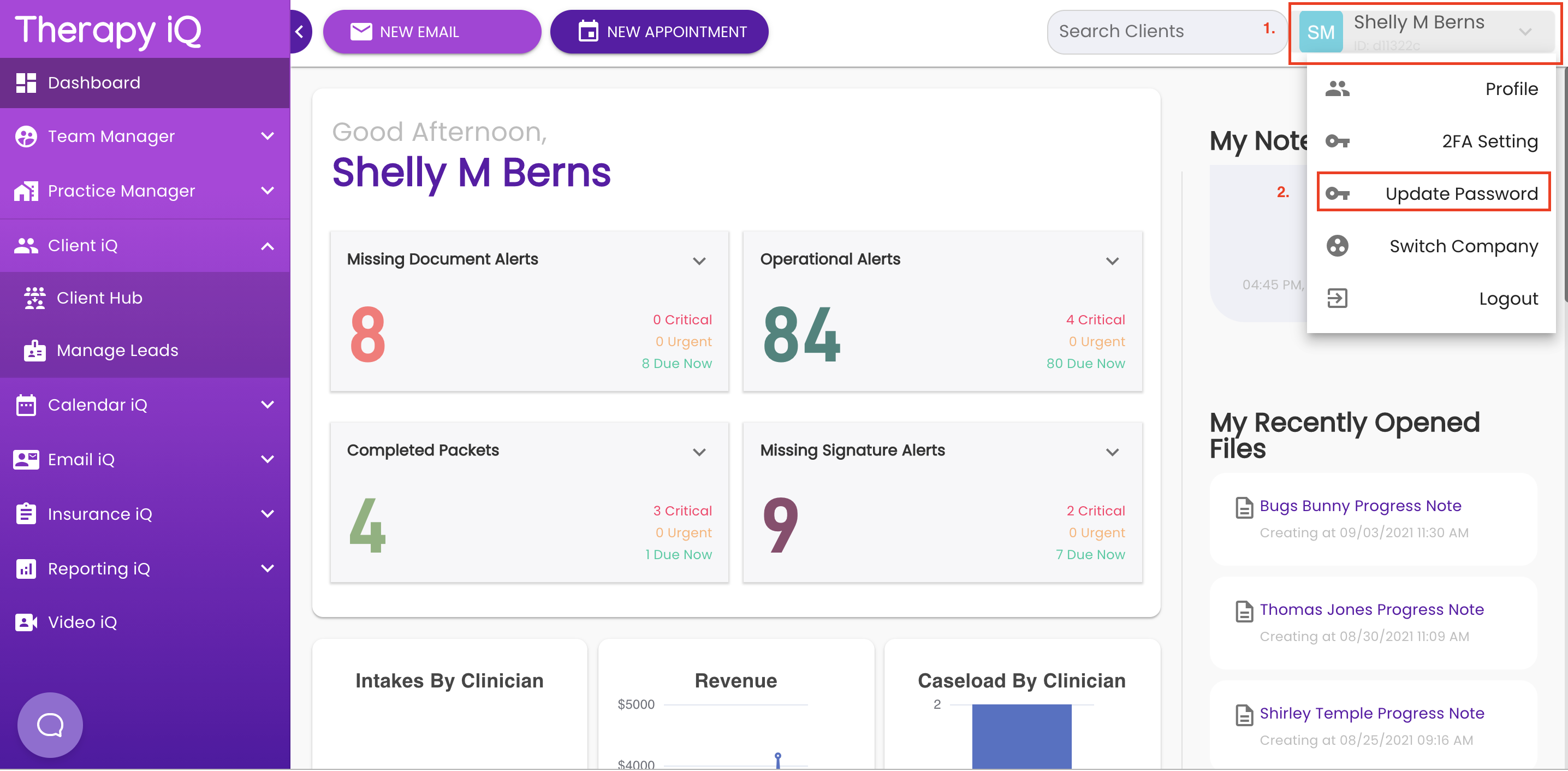 How to update account password TiQ Help Center
