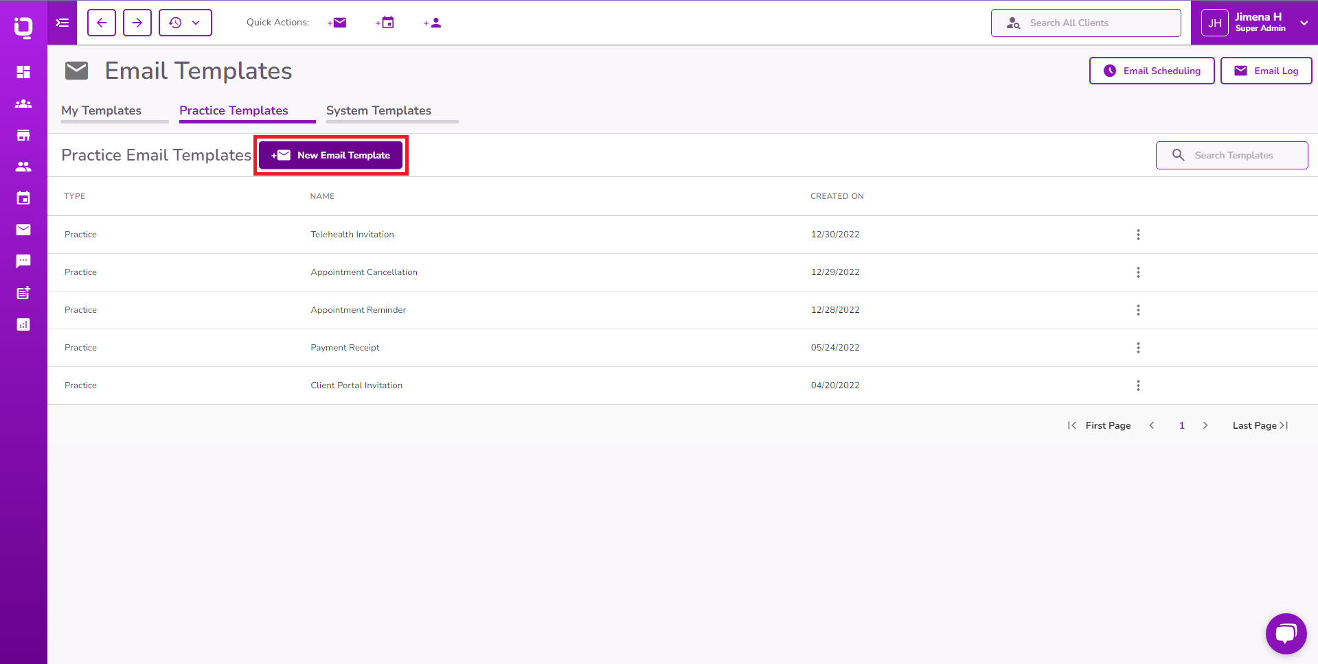 How to Create Practice Email Templates - TiQ Help Center