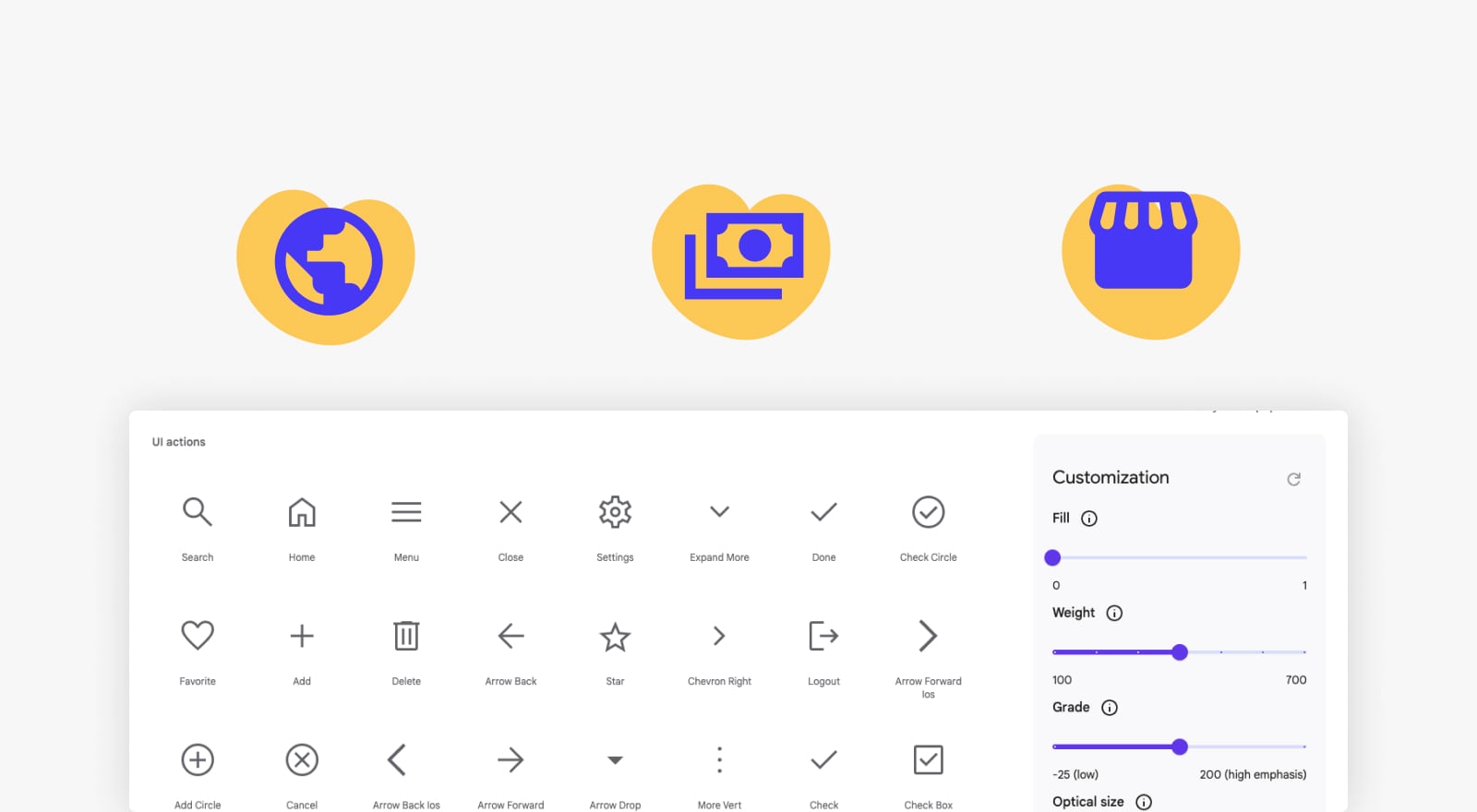 snapshot of google icons