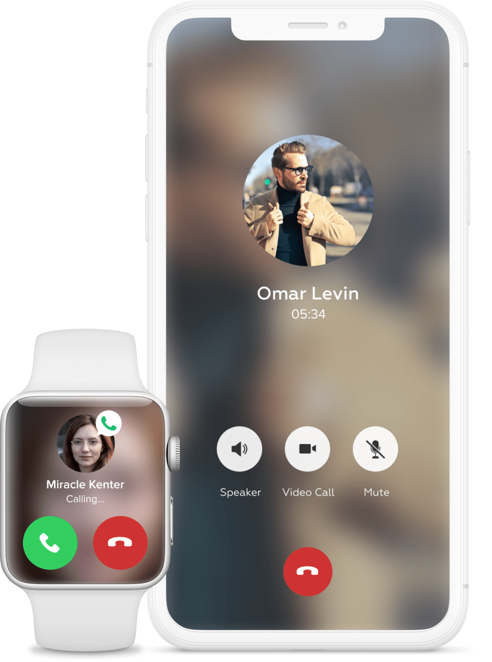 Video call on smartwatch and phone