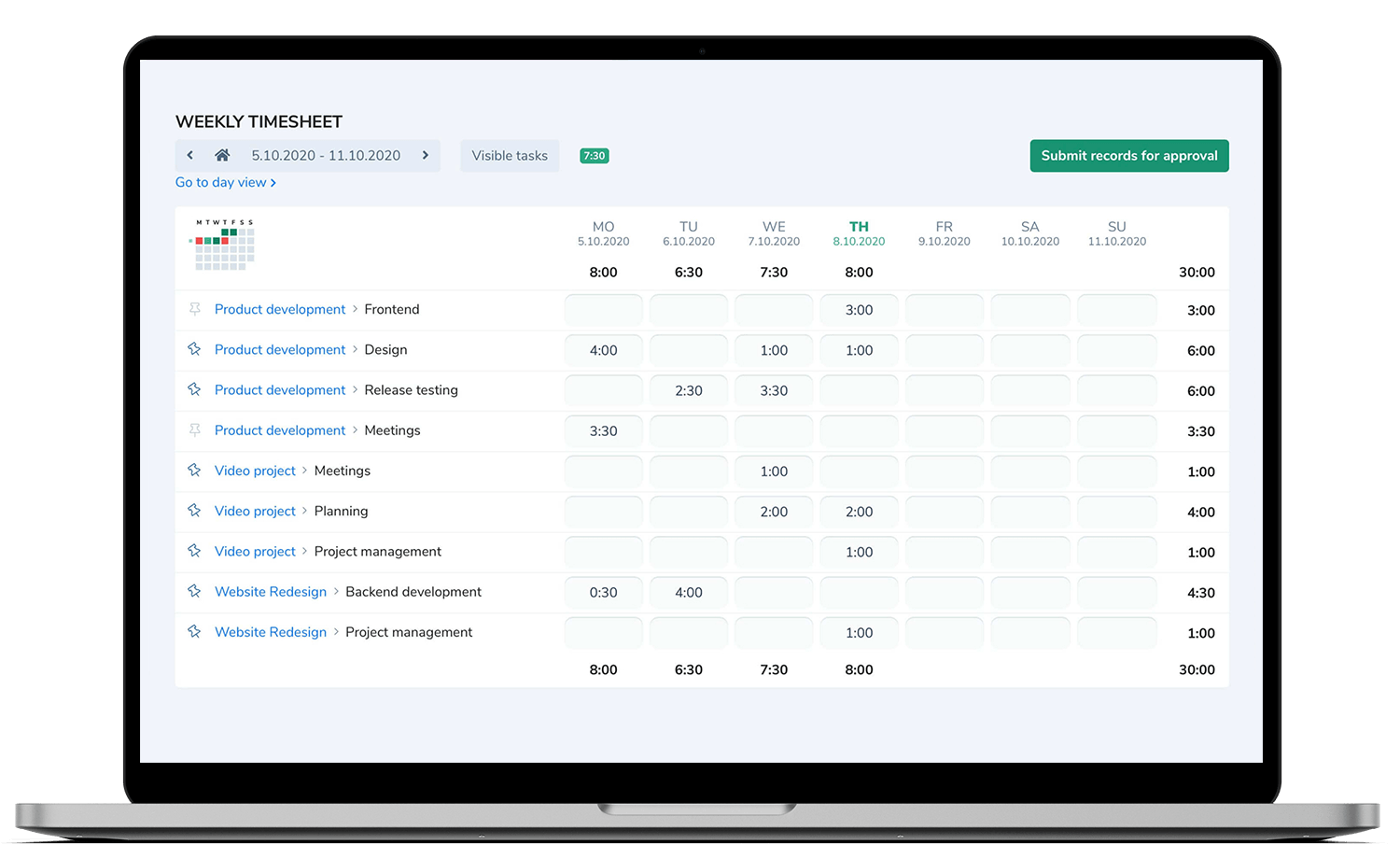 Actually time tracking app
