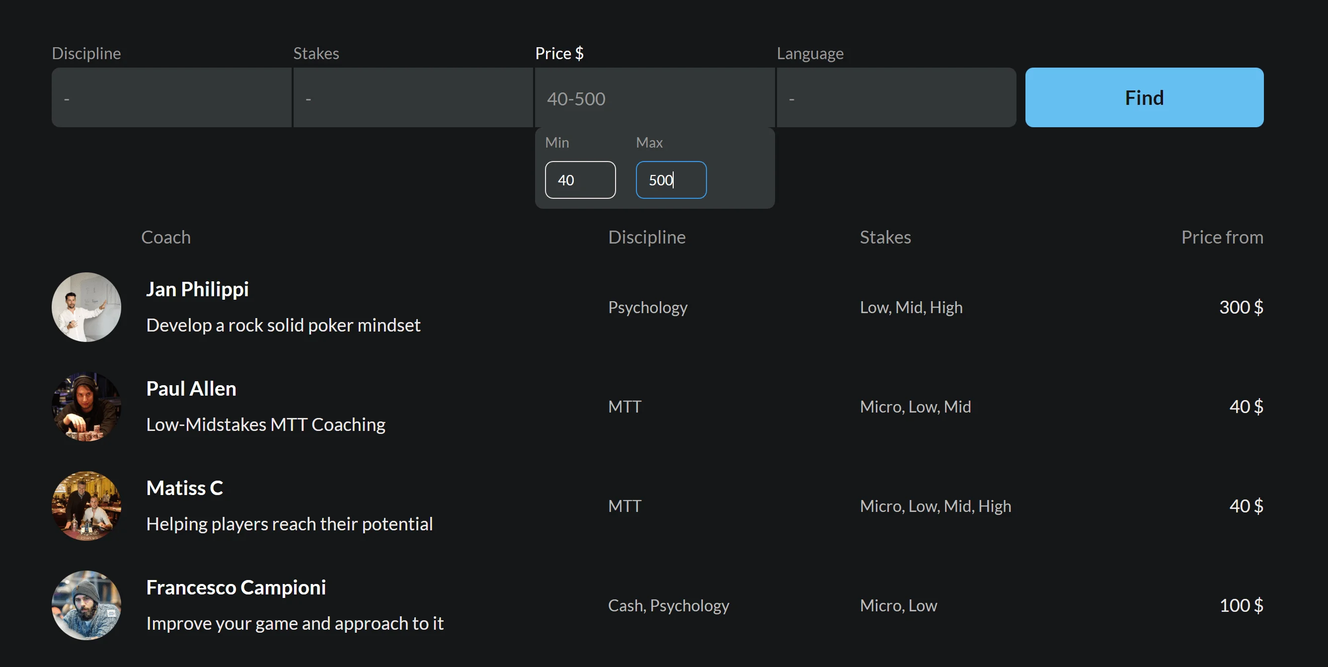 How much does a poker coach cost? GetCoach.poker