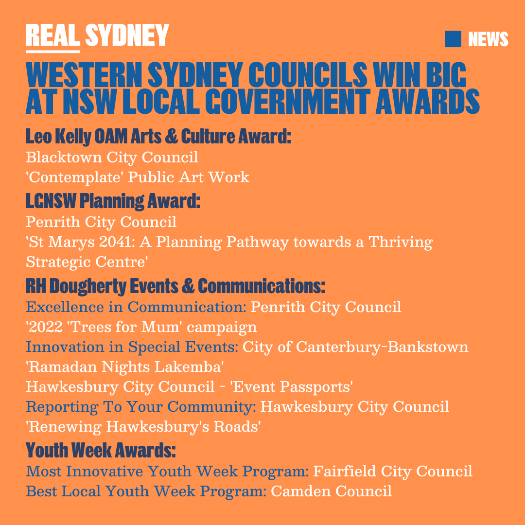 Western Sydney councils win big at NSW Local Government Awards Real Sydney News