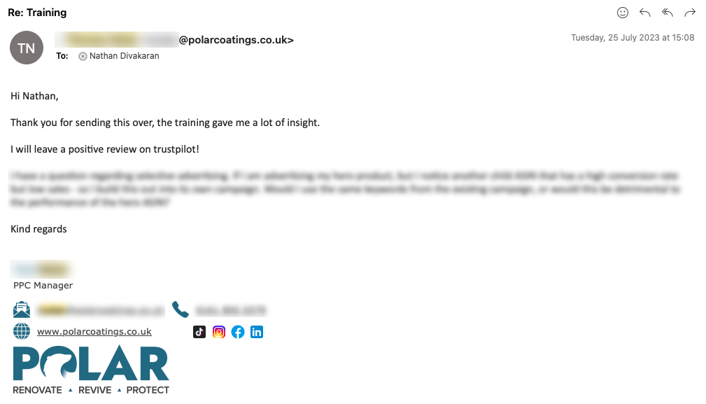 Verified client feedback