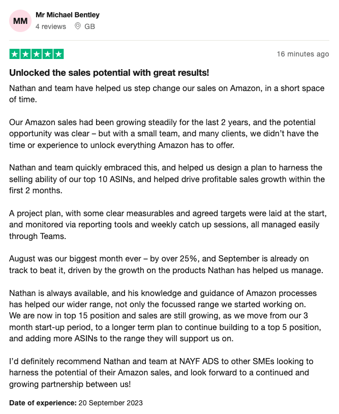 Verified client review