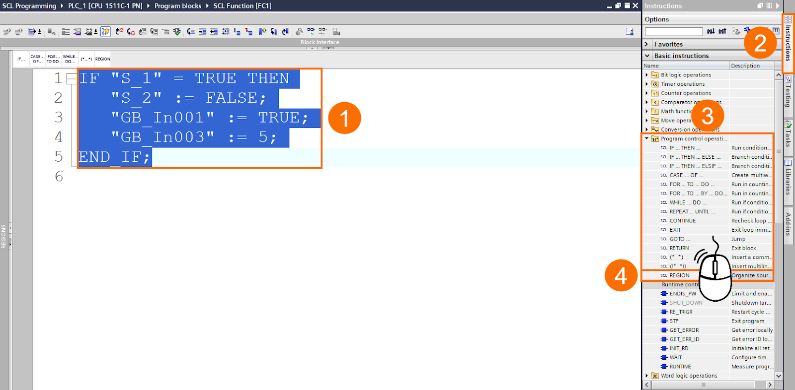 Understanding and Using SCL Regions in TIA Portal