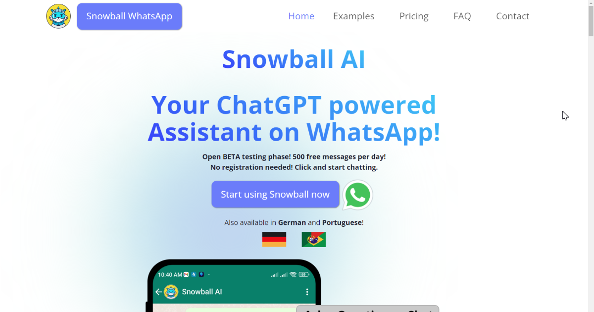 Snowball AI| A WhatsApp Bot powered by chatGPT