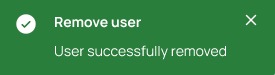 Action status notification after removing the user