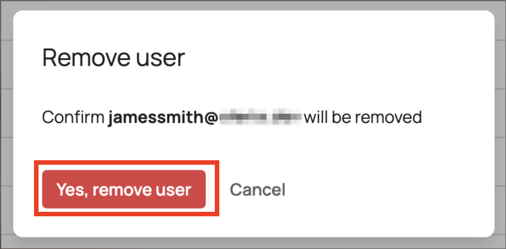 Remove user confirmation dialog